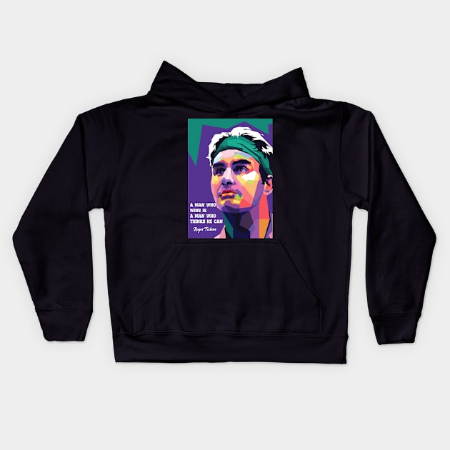 roger federer motivation Kids Hoodie by Danwpap2